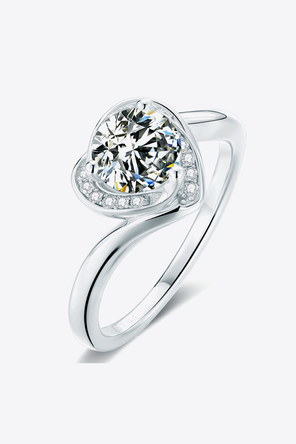1 Carat Sparkala™ Platinum Over Pure Sterling Silver Heart Ring - DestGlow