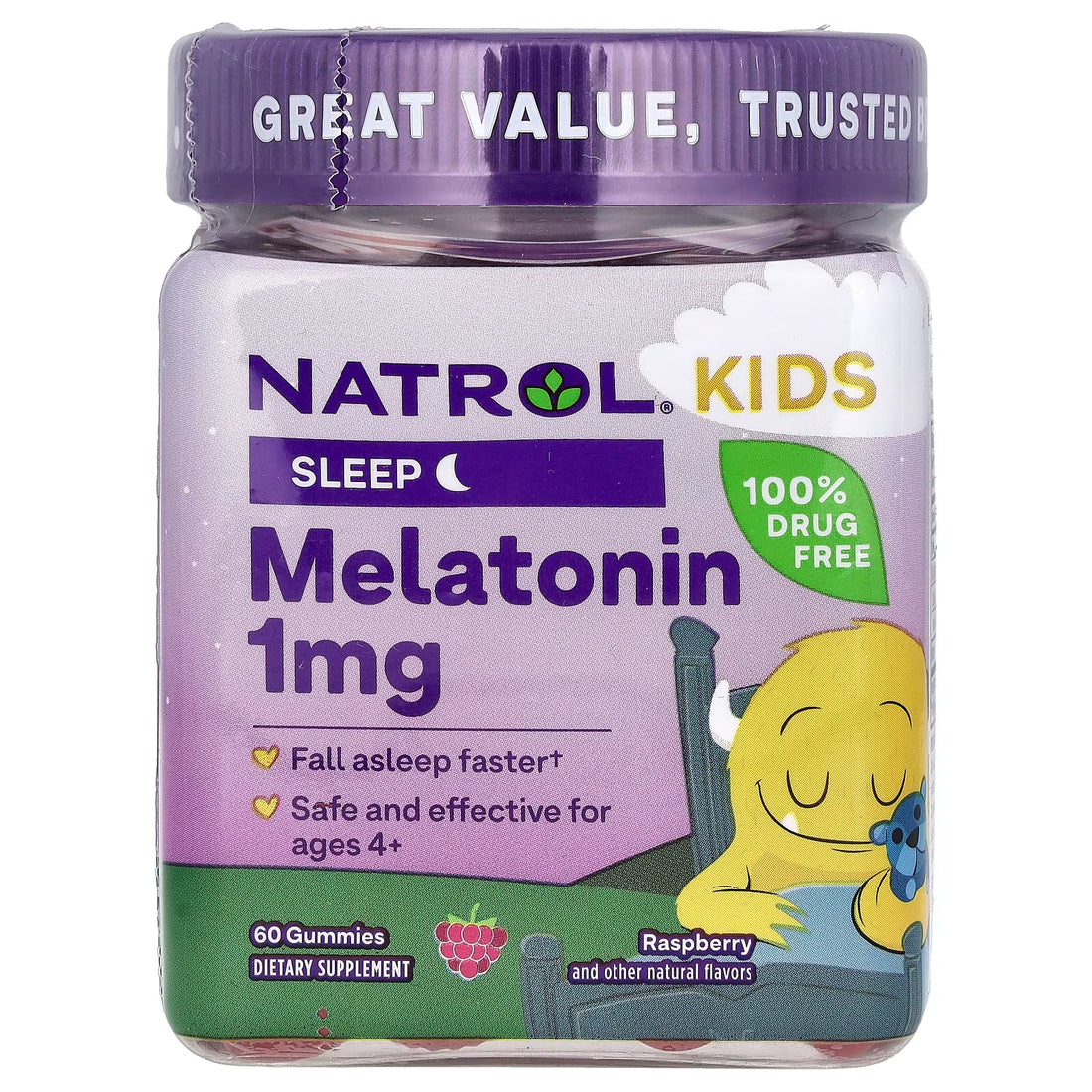 Natrol Kids Melatonin Gummies 1mg – Raspberry – 60 Count by Top Vita Shop