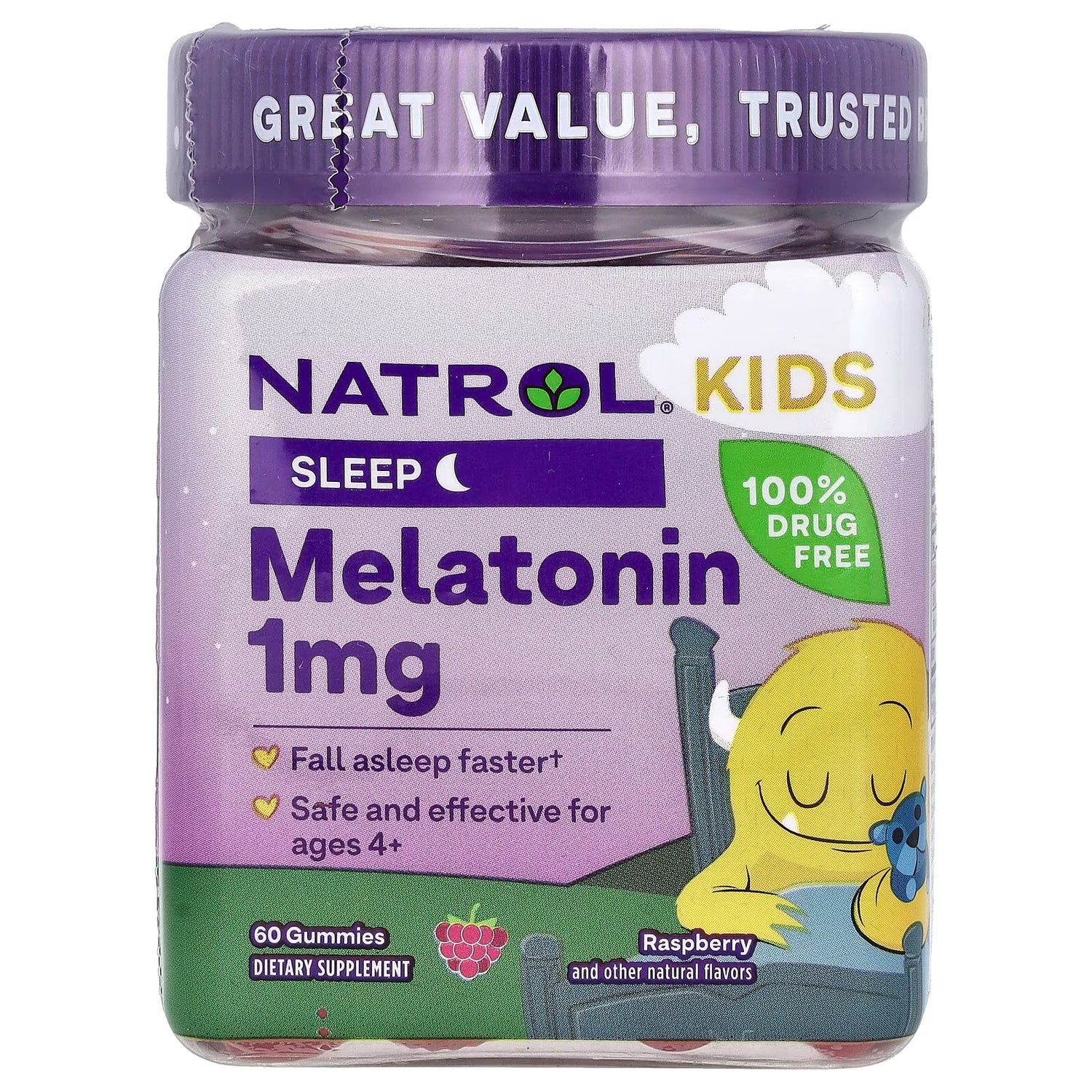 Natrol Kids Melatonin Gummies 1mg – Raspberry – 60 Count by Top Vita Shop