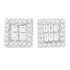 14K White Gold 1 cttw Round and Baguette Diamond Stud Earrings (H-I, SI1-SI2) by Bids.com