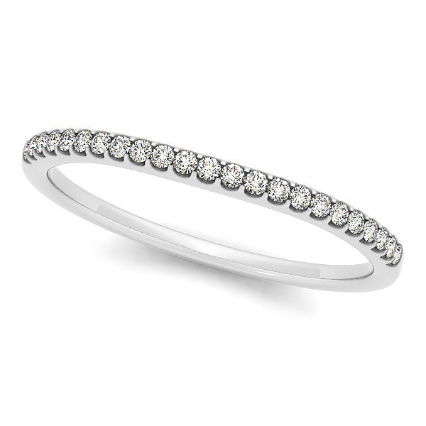 14k White Gold Scallop Setting Round Diamond Wedding Band (1/10 cttw) by Bids.com