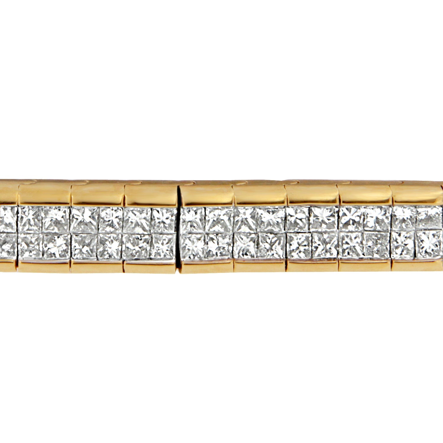 14K Yellow Gold Princess Cut Diamond Banded Bracelet (1.00 cttw, G-H Color, VS1-VS2 Clarity) by Bids.com