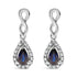 10K White Gold Pear Cut Blue Sapphire and 1/7 Cttw Diamond Infinity Drop and Dangle Earrings (I-J Color, I1-I2 Clarity) by Bids.com