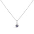 10K White Gold Blue Purple Tanzanite and Diamond Accent Cushion Drop Pendant Necklace - 18" Inches by Bids.com