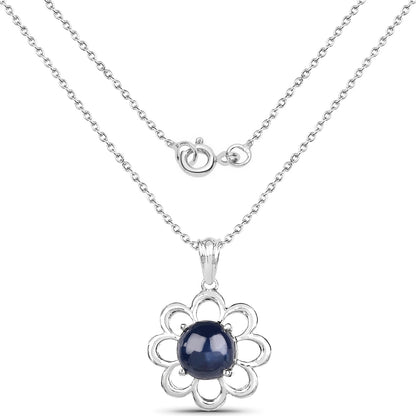4.65 Carat Genuine Blue Sapphire .925 Sterling Silver Pendant by Bids.com