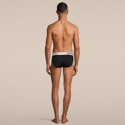Men's Classic Black Brief Underwear - Comfortable Cotton Blend (Size XL)