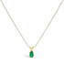 14K Yellow Gold Oval Green Emerald Solitaire Pendant Necklace - 18" Inches  DestGlow