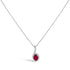 10K White Gold Red Ruby and Diamond Accent Teardrop Pendant Necklace - 18" Inches by Bids.com