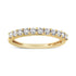 14K Yellow Gold Plated .925 Sterling Silver 1/2 cttw Shared Prong Set Brilliant Round-Cut Diamond 11 Stone Band Ring (J-K Color, SI1-SI2 Clarity) - Size 7  DestGlow