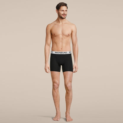 Men's Classic Black Boxer Brief Underwear - Comfortable Cotton Blend