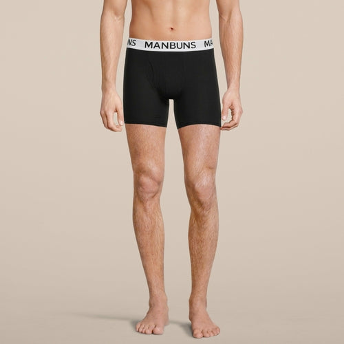 Men's Classic Black Boxer Brief Underwear - Comfortable Cotton Blend
