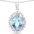 8.13 Carat Genuine Blue Topaz and Tanzanite .925 Sterling Silver Pendant  DestGlow