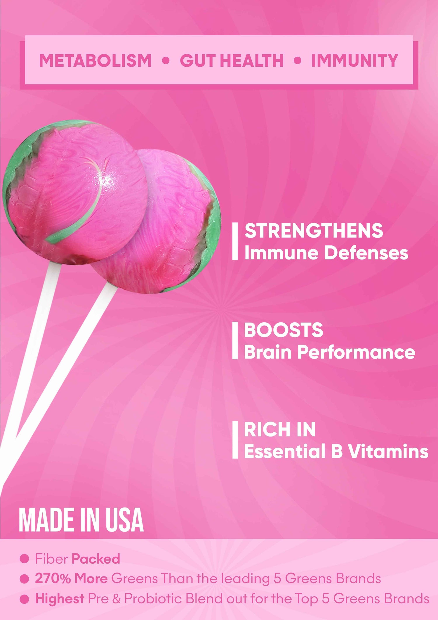 It Girl Superfood Greens Lollipops - Vegan Candy with Supergreens, Vitamins &amp; Antioxidants