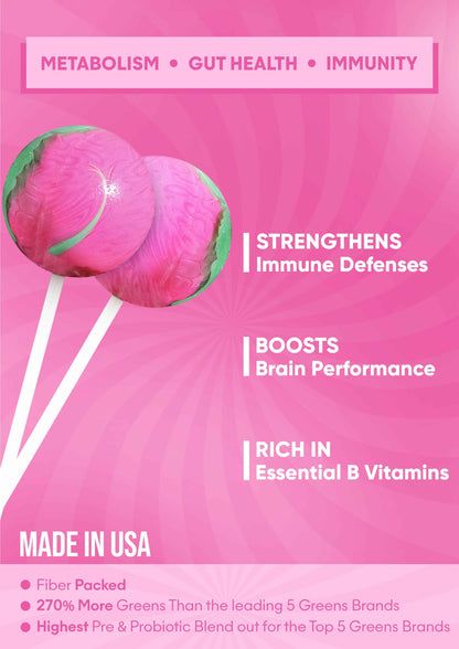 It Girl Superfood Greens Lollipops - Vegan Candy with Supergreens, Vitamins &amp; Antioxidants