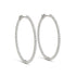 14k White Gold Slim Two Sided Diamond Hoop Earrings (1 1/2 cttw) by Bids.com