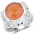 5.99 Carat Genuine Peach Moonstone, Tanzanite and White Topaz .925 Sterling Silver Ring by Bids.com