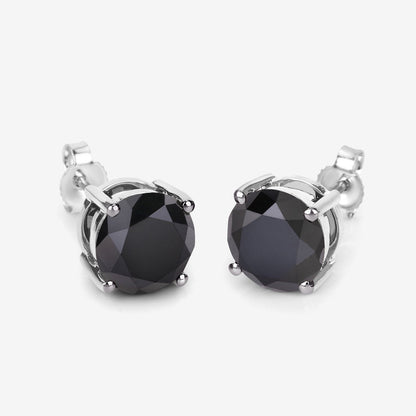 4.81 Carat Genuine Black Diamond 14K White Gold Earrings  DestGlow