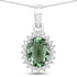 1.39 Carat Genuine Green Tourmaline and White Diamond 14K White Gold Pendant by Bids.com