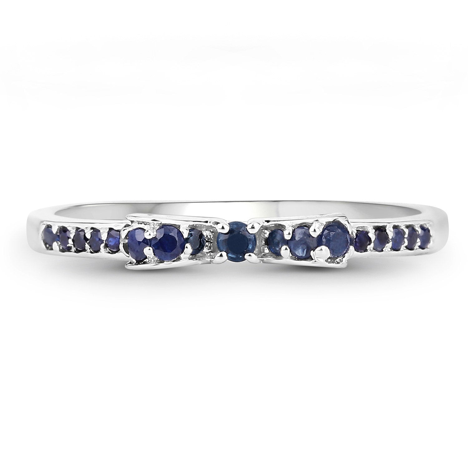 0.31 Carat Genuine Blue Sapphire 14K White Gold Ring  DestGlow