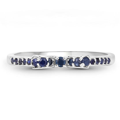 0.31 Carat Genuine Blue Sapphire 14K White Gold Ring  DestGlow