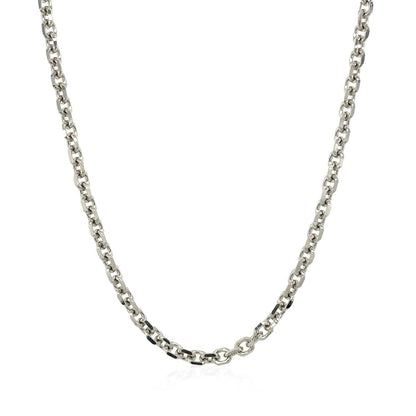 14k White Gold Diamond Cut Cable Link Chain (2.90 mm) by Bids.com