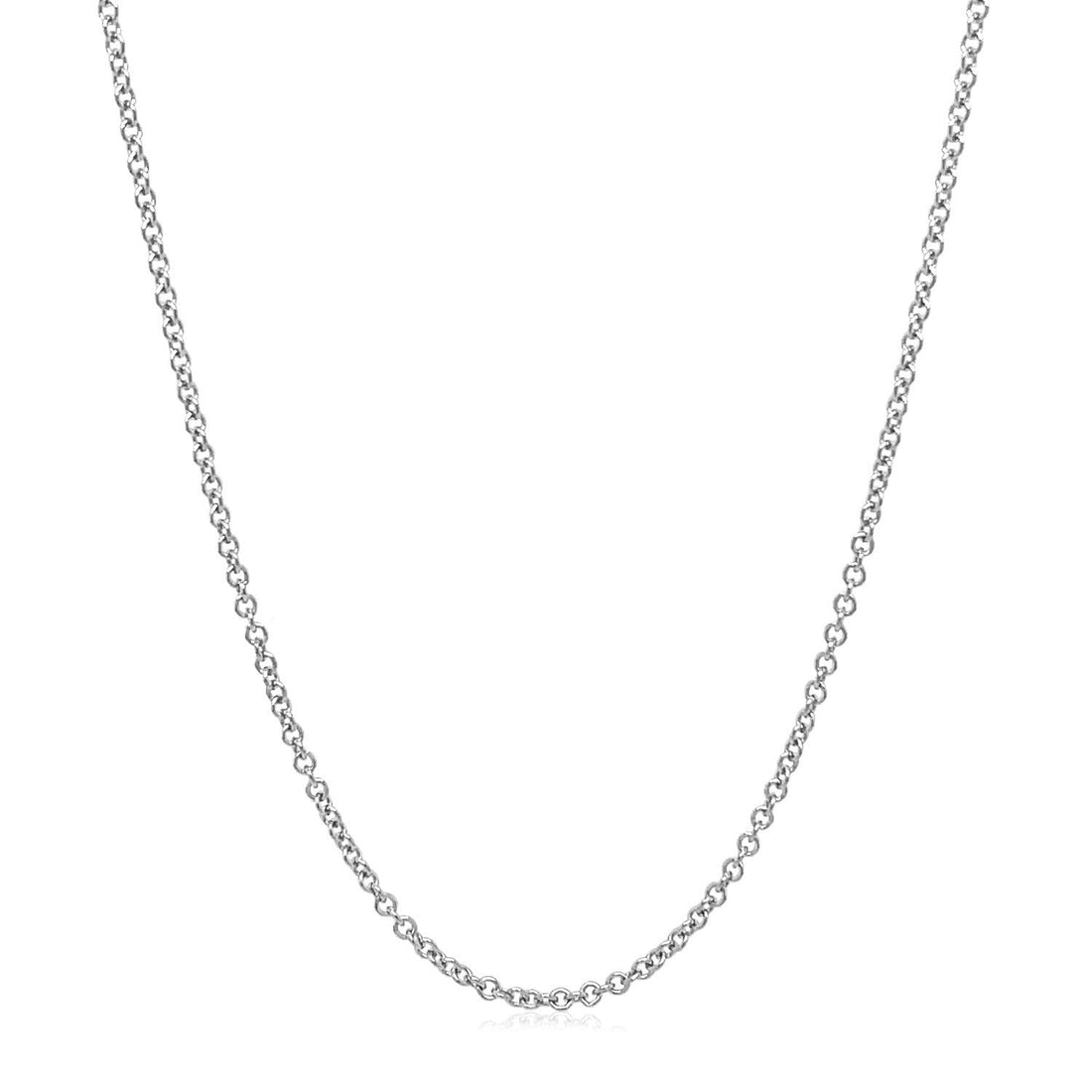 14k White Gold Round Cable Link Chain 1.5mm by Bids.com