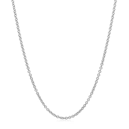 14k White Gold Round Cable Link Chain 1.5mm by Bids.com