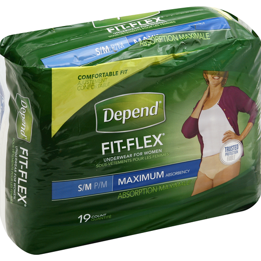 Depend Fit-Flex Incontinence Underwear For Women, Maximum Absorbency, Small/Medium, 19ct by Pasteur Pharmacy