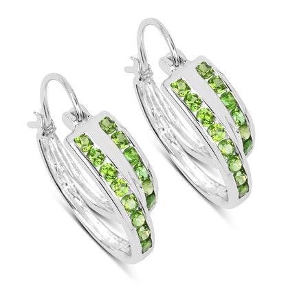 1.68 Carat Genuine Chrome Diopside .925 Sterling Silver Earrings  DestGlow