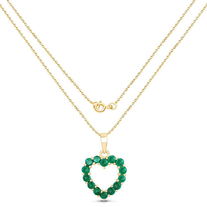 0.48 Carat Genuine Zambian Emerald 10K Yellow Gold  Pendant  DestGlow