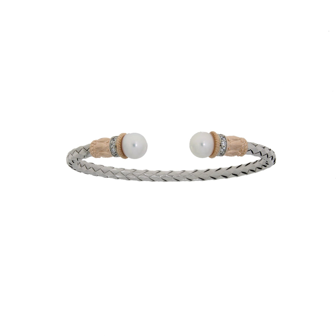 Genuine FW Pearl Bangle Bracelet Sterling Silver by Bids.com