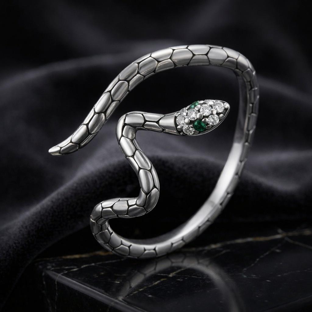 925 Sterling Silver Pavé Setting CZ Oxidized Silver Ring for Women by Bids.com