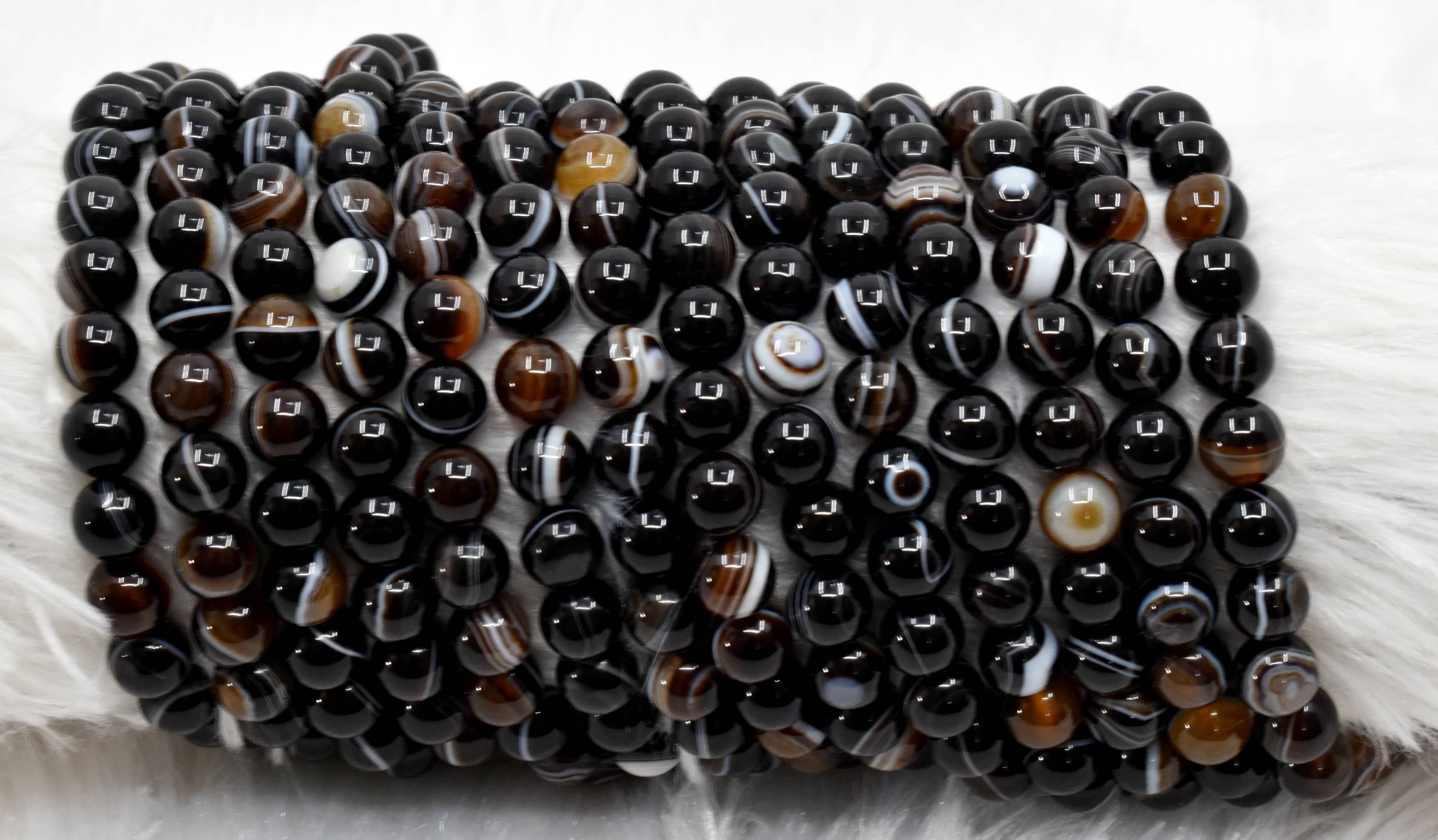 Black Eye Agate AAA Grade 6mm, 8mm, 10mm Round Beads  DestGlow
