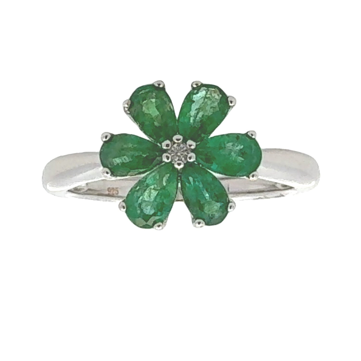 Natural 1.14ct Emerald Zircon Ring Sterling Silver by Bids.com