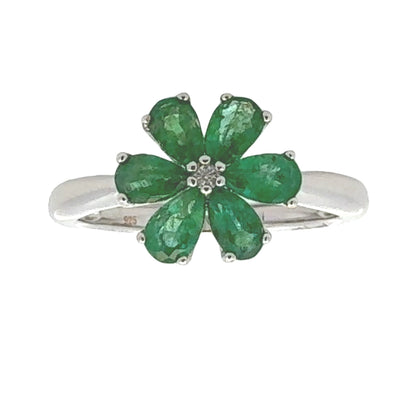 Natural 1.14ct Emerald Zircon Ring Sterling Silver by Bids.com