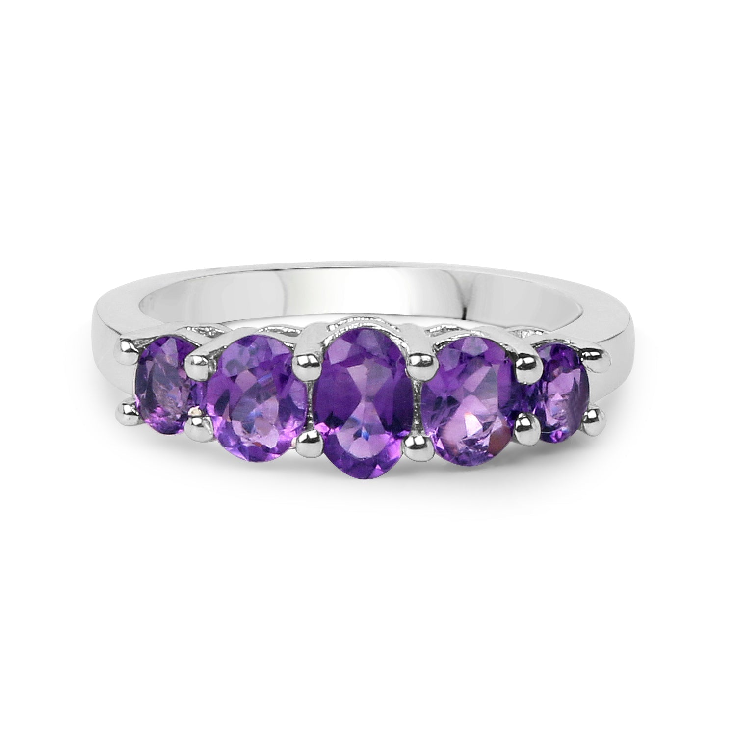 1.43 Carat Genuine Amethyst .925 Sterling Silver Ring  DestGlow