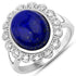 5.65 Carat Genuine Lapis and White Diamond .925 Sterling Silver Ring by Bids.com
