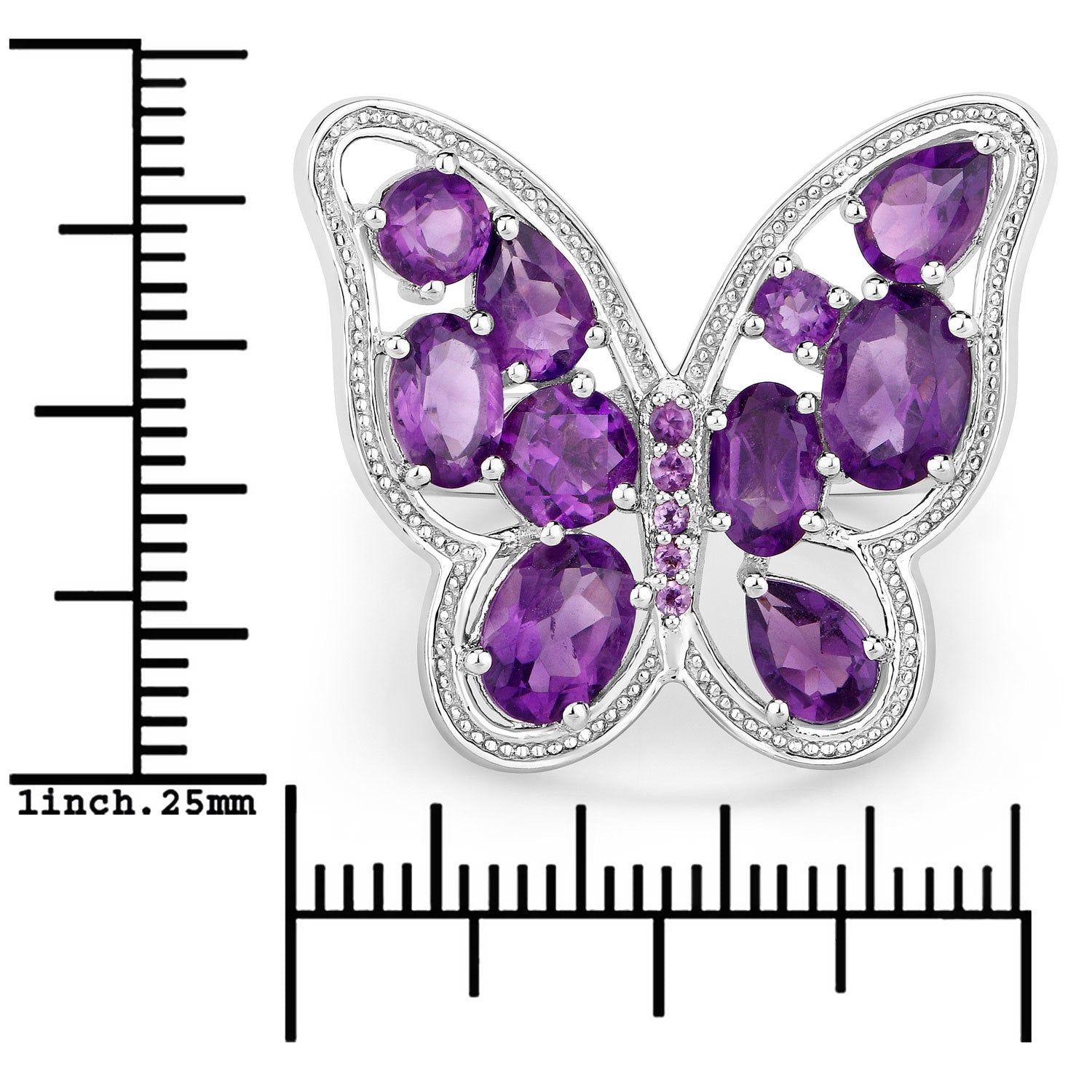 4.32 Carat Genuine Amethyst .925 Sterling Silver Ring by Bids.com