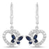 0.57 Carat Genuine Blue Sapphire and Created White Sapphire .925 Sterling Silver Earrings  DestGlow