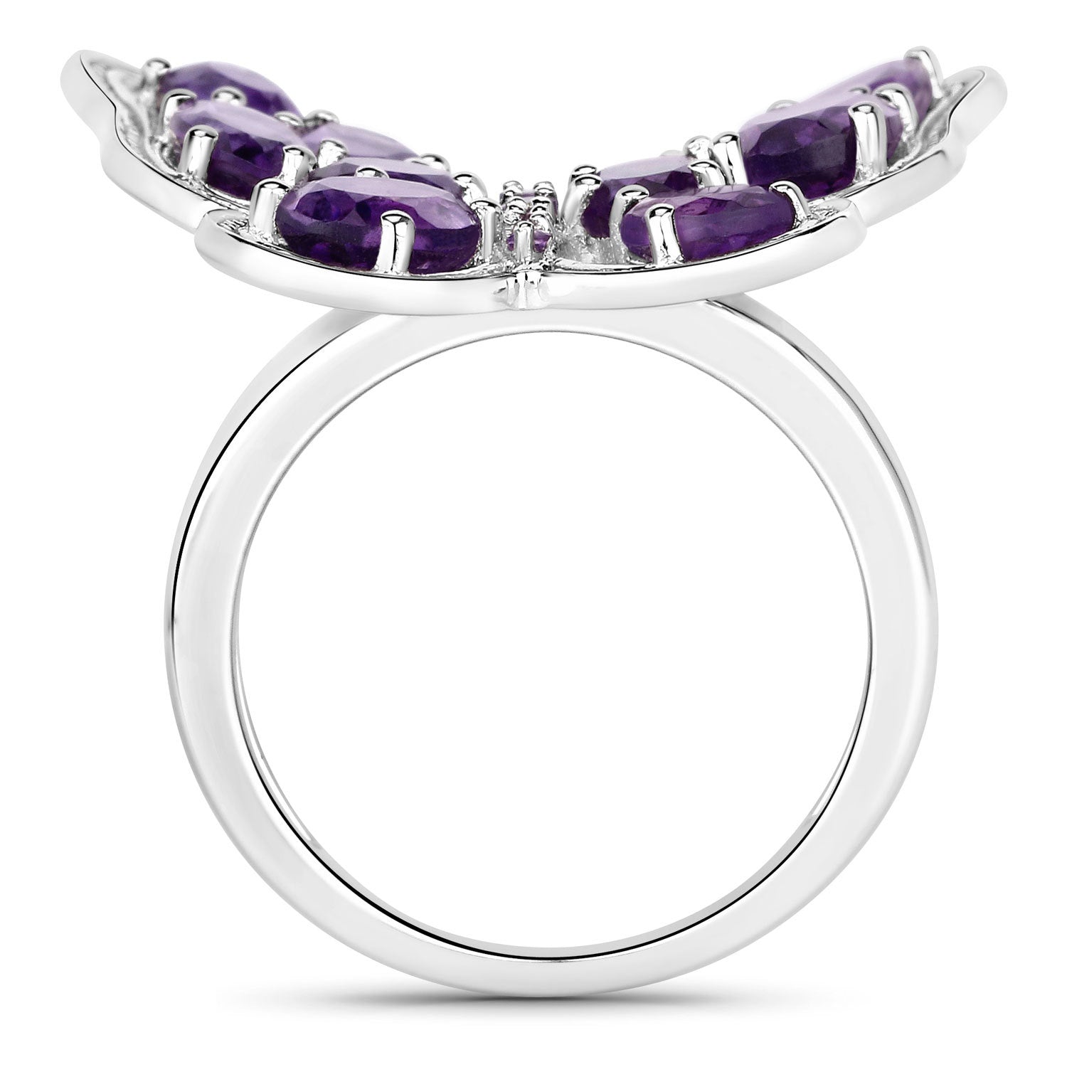 4.32 Carat Genuine Amethyst .925 Sterling Silver Ring by Bids.com