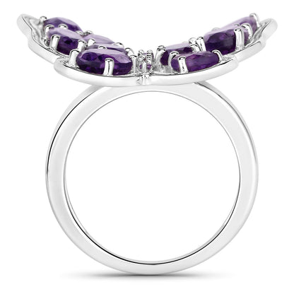 4.32 Carat Genuine Amethyst .925 Sterling Silver Ring by Bids.com