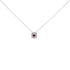 14K White Gold Red Ruby and 1/3 Cttw Diamond Halo Pendant Necklace by Bids.com