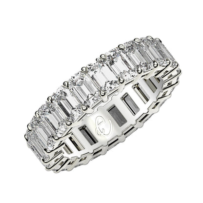 Emerald Cut Lab Grown Diamond Eternity Ring in 14k White Gold (2 cttw FG/VS2)  DestGlow