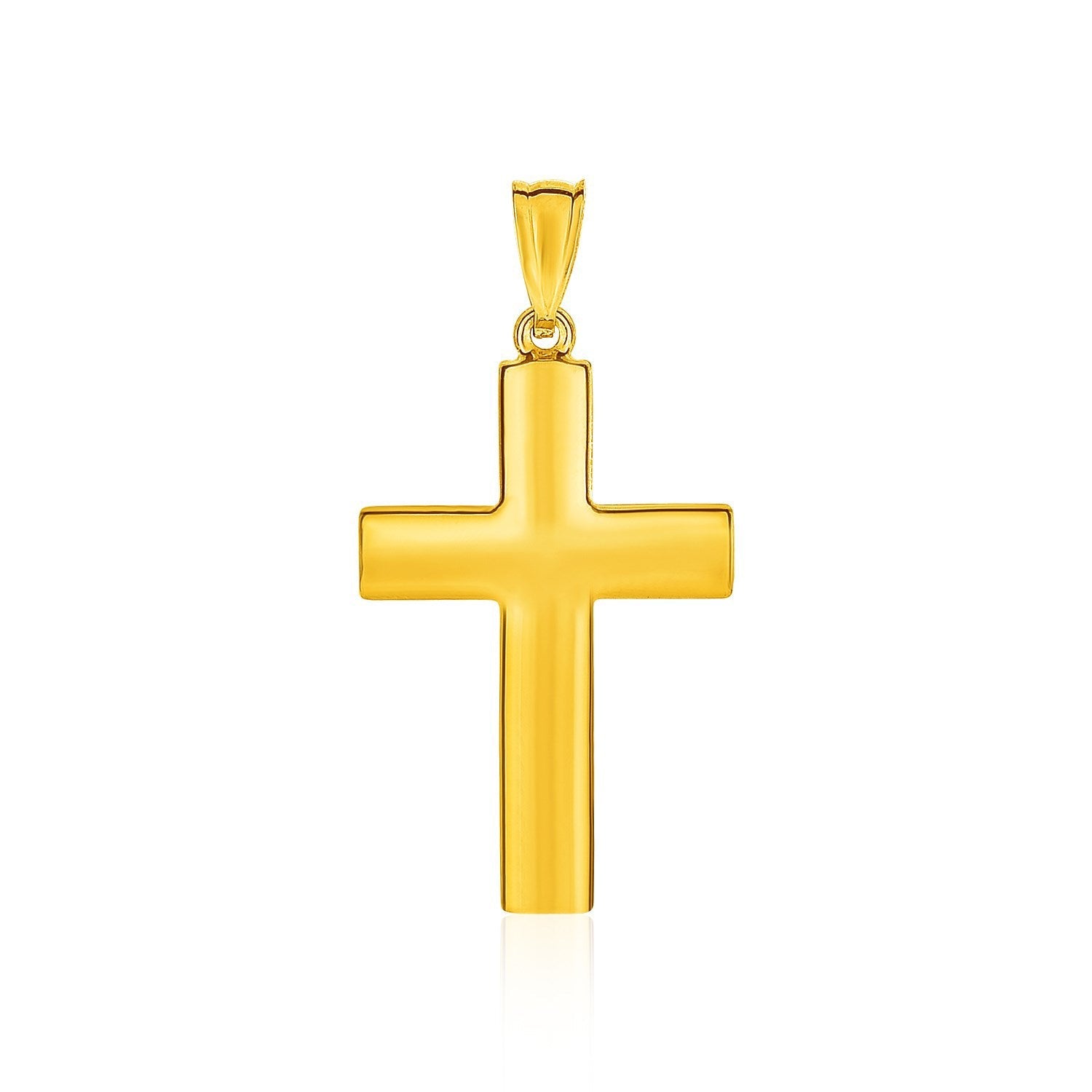 14k Yellow Gold Reversible Textured Cross Pendant by Bids.com