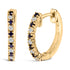 10K Yellow Gold Alternating Blue Sapphire 1/10 Cttw Diamond Huggy Hoop Earrings (I-J Color, I1-I2 Clarity) by Bids.com