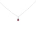 14K White Gold 6x4 Pear Red Ruby and Diamond Halo Pendant Necklace - 18" Inches by Bids.com