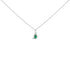 10K White Gold 5x3mm Green Emerald and Diamond Accent Halo Pear Shape 18" Pendant Necklace (I-J Color, I1-I2 Clarity) by Bids.com