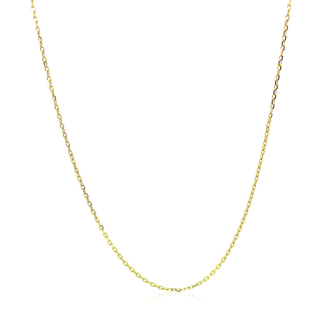 14k Yellow Gold Diamond Cut Cable Link Chain 0.8mm by Bids.com