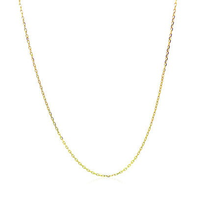 14k Yellow Gold Diamond Cut Cable Link Chain 0.8mm by Bids.com