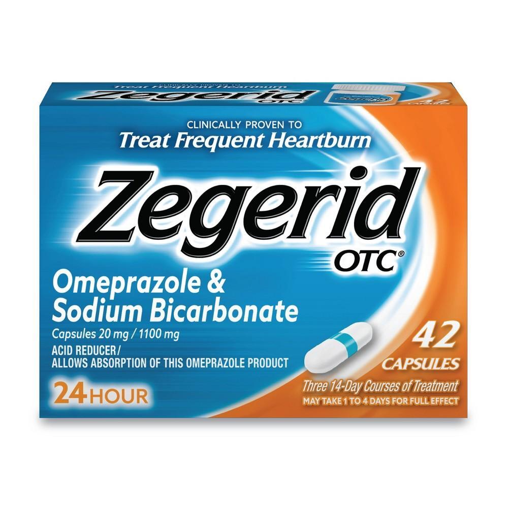 Zegerid OTC Omeprazole 20mg And Sodium Bicarbonate Acid Reducer For Frequent Heartburn Capsules - 42ct by Pasteur Pharmacy